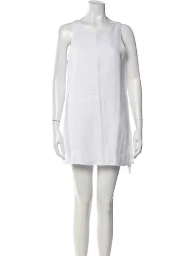 Pre-owned Reformation Linen Mini Dress In White