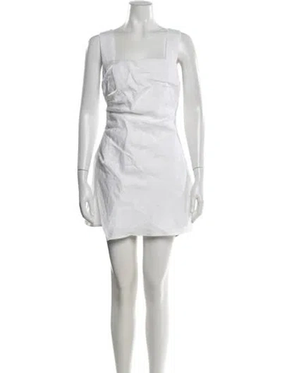 Pre-owned Reformation Linen Mini Dress In White