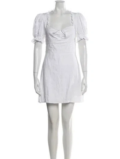 Pre-owned Reformation Linen Mini Dress In White