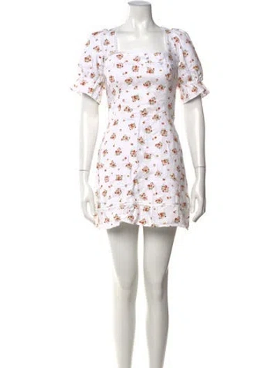 Pre-owned Reformation Linen Mini Dress In White