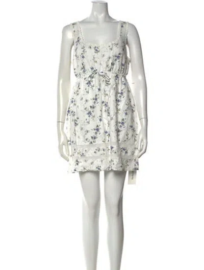 Pre-owned Reformation Linen Mini Dress In White
