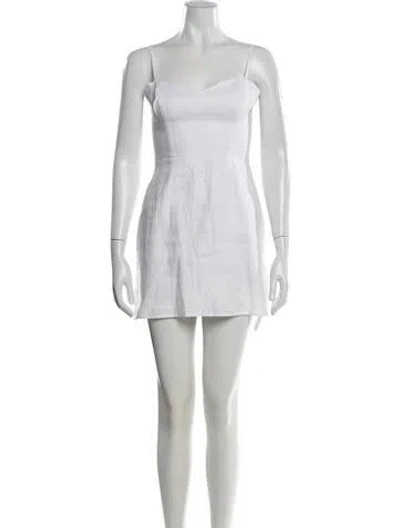 Pre-owned Reformation Linen Mini Dress In White