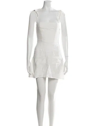 Pre-owned Reformation Linen Mini Dress In White