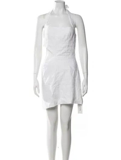 Pre-owned Reformation Linen Mini Dress In White