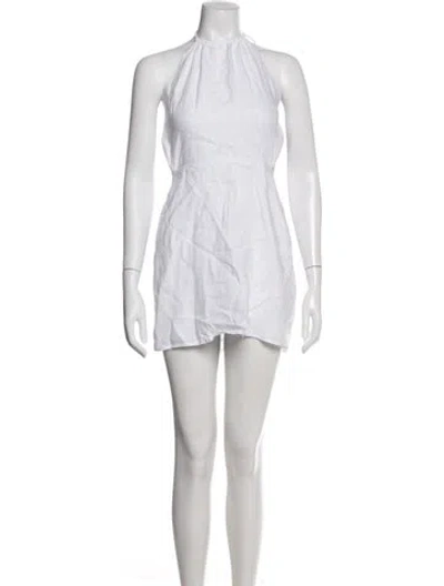 Pre-owned Reformation Linen Mini Dress In White