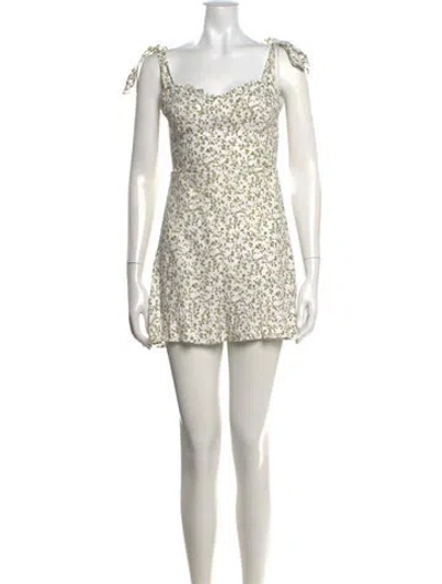Pre-owned Reformation Linen Mini Dress In White