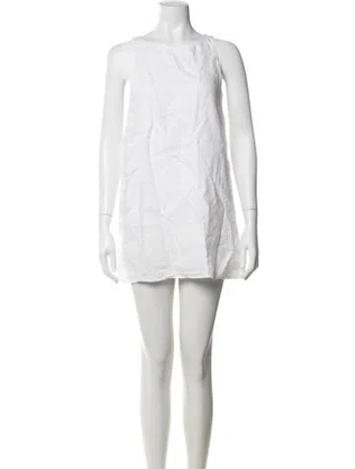 Pre-owned Reformation Linen Mini Dress In White