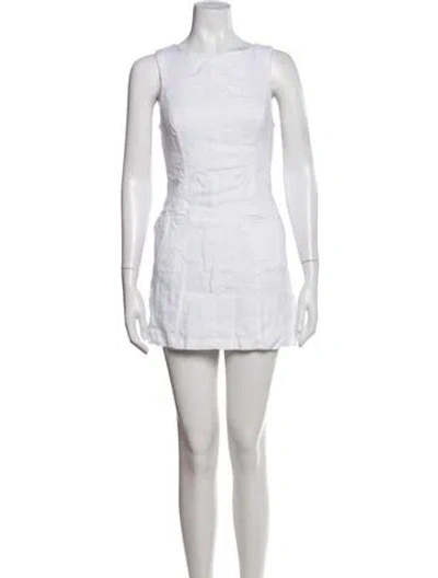 Pre-owned Reformation Linen Mini Dress In White