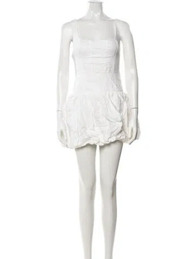 Pre-owned Reformation Linen Mini Dress In White