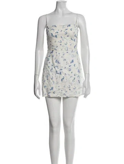 Pre-owned Reformation Linen Mini Dress In White