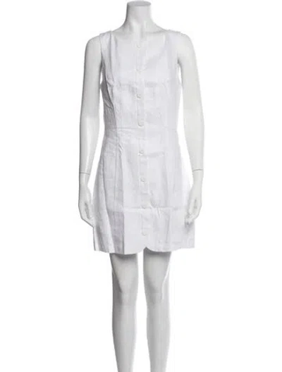 Pre-owned Reformation Linen Mini Dress In White