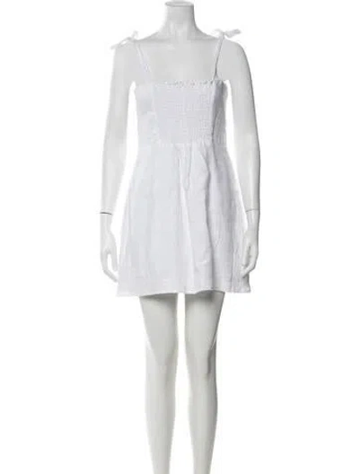 Pre-owned Reformation Linen Mini Dress In White