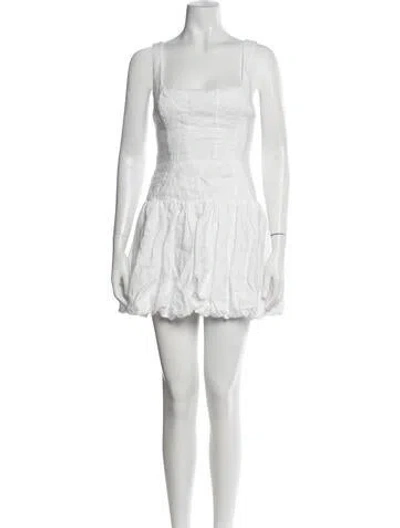 Pre-owned Reformation Linen Mini Dress In White