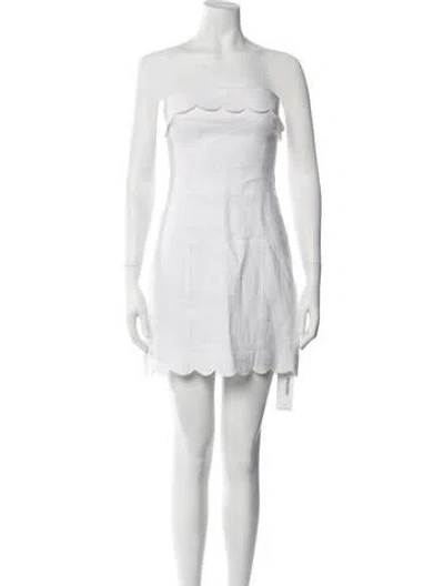 Pre-owned Reformation Linen Mini Dress In White
