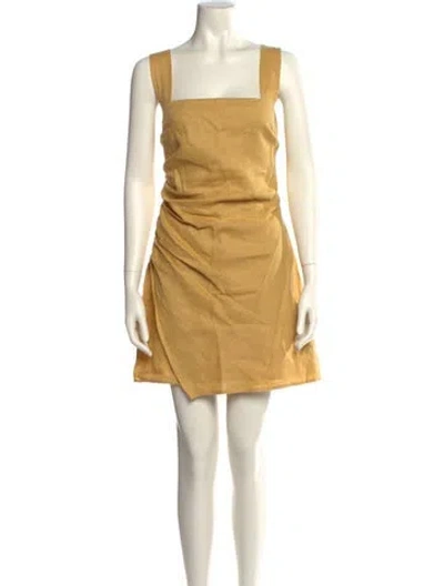 Pre-owned Reformation Linen Mini Dress In Yellow