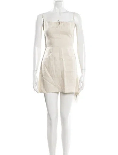 Pre-owned Reformation Linen Mini Dress In Yellow