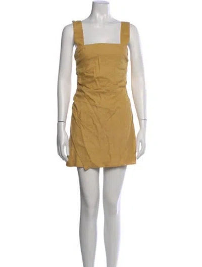 Pre-owned Reformation Linen Mini Dress In Yellow