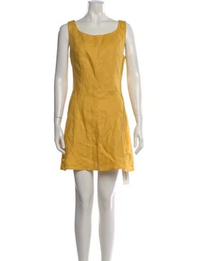 Pre-owned Reformation Linen Mini Dress In Yellow