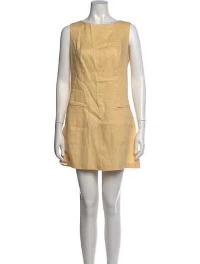 Pre-owned Reformation Linen Mini Dress In Yellow