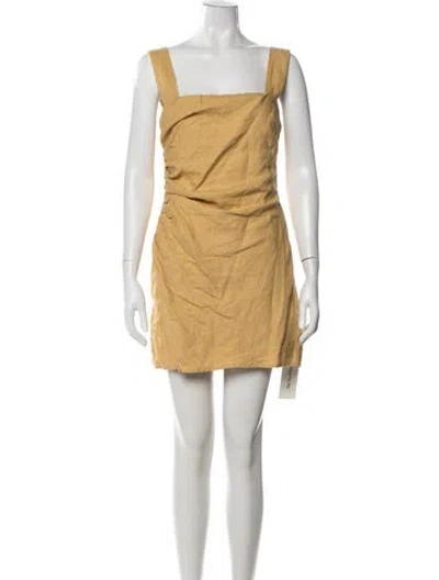 Pre-owned Reformation Linen Mini Dress In Yellow