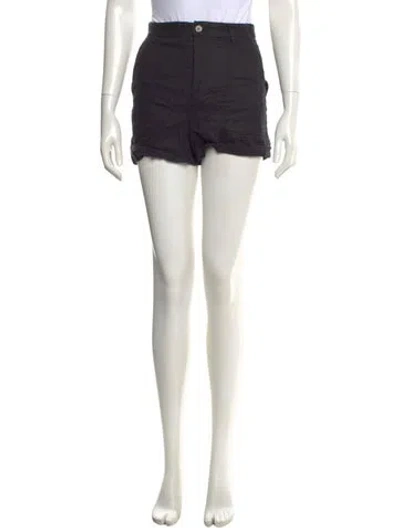 Pre-owned Reformation Linen Mini Shorts In Black