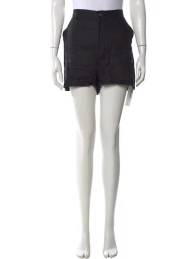 Pre-owned Reformation Linen Mini Shorts In Black