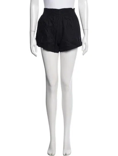 Pre-owned Reformation Linen Mini Shorts In Black