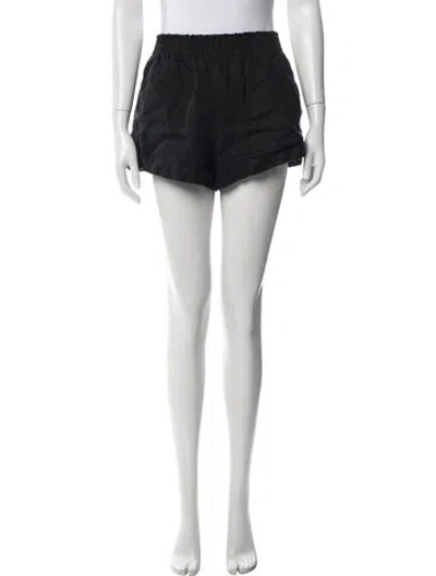 Pre-owned Reformation Linen Mini Shorts In Black