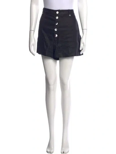 Pre-owned Reformation Linen Mini Shorts In Black
