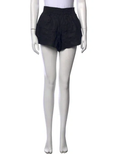 Pre-owned Reformation Linen Mini Shorts In Black