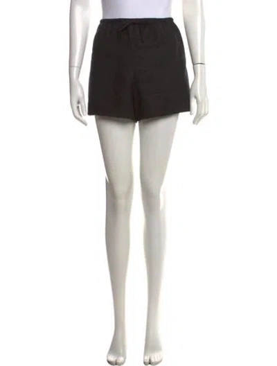 Pre-owned Reformation Linen Mini Shorts In Black