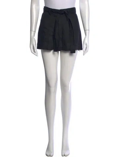 Pre-owned Reformation Linen Mini Shorts In Black