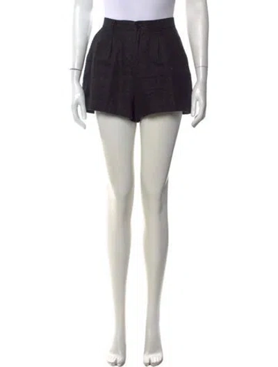 Pre-owned Reformation Linen Mini Shorts In Black