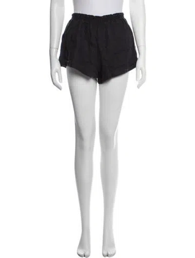 Pre-owned Reformation Linen Mini Shorts In Black