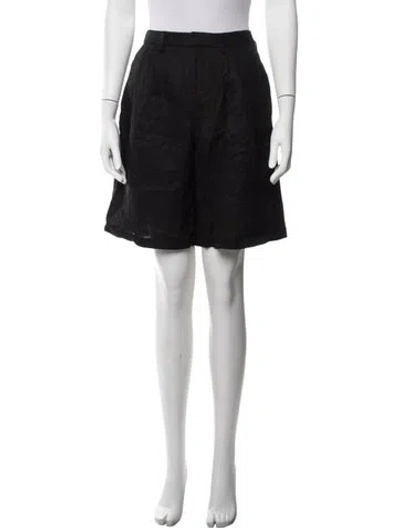 Pre-owned Reformation Linen Mini Shorts In Black