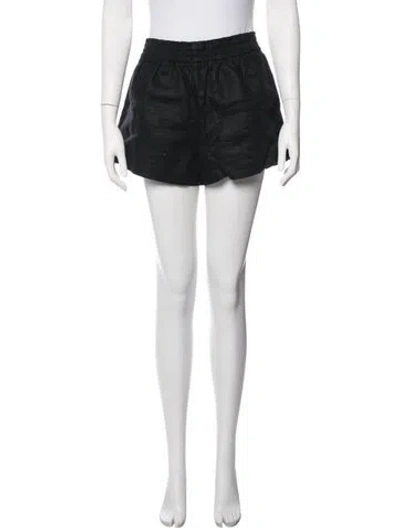 Pre-owned Reformation Linen Mini Shorts In Black