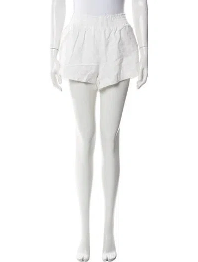 Pre-owned Reformation Linen Mini Shorts In Blue