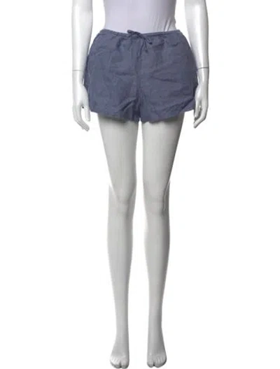 Pre-owned Reformation Linen Mini Shorts In Blue