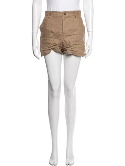 Pre-owned Reformation Linen Mini Shorts In Blue