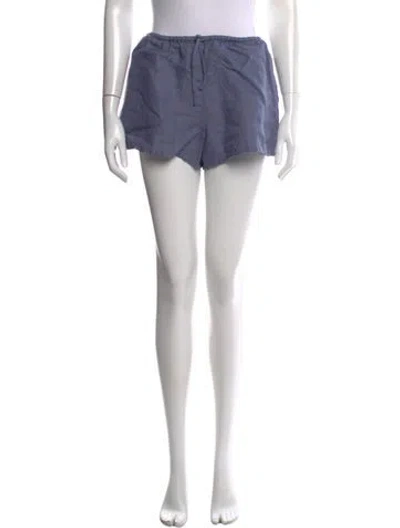 Pre-owned Reformation Linen Mini Shorts In Blue