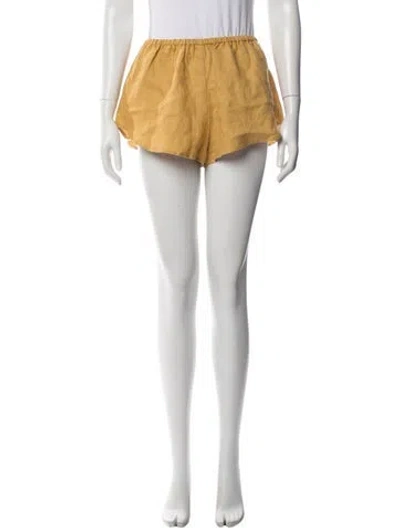 Pre-owned Reformation Linen Mini Shorts In Blue