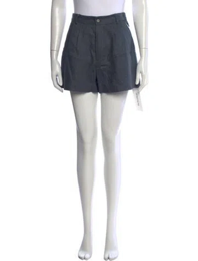 Pre-owned Reformation Linen Mini Shorts In Blue
