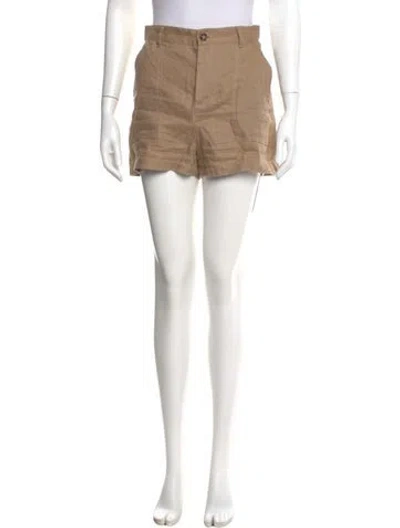 Pre-owned Reformation Linen Mini Shorts In Brown