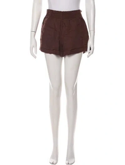 Pre-owned Reformation Linen Mini Shorts In Brown