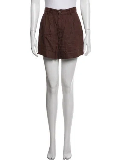 Pre-owned Reformation Linen Mini Shorts In Brown