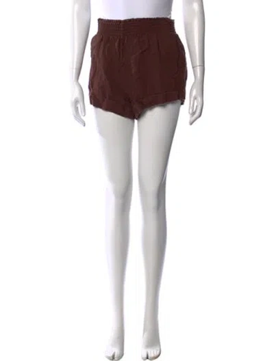 Pre-owned Reformation Linen Mini Shorts In Brown
