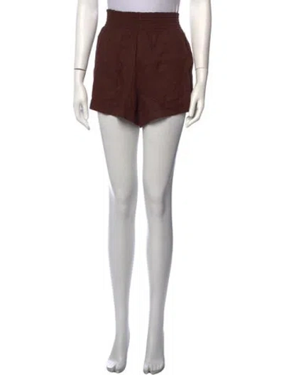 Pre-owned Reformation Linen Mini Shorts In Brown