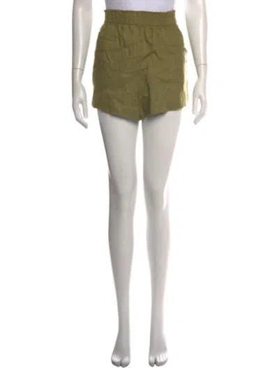 Pre-owned Reformation Linen Mini Shorts In Green