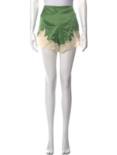 Pre-owned Reformation Linen Mini Shorts In Green