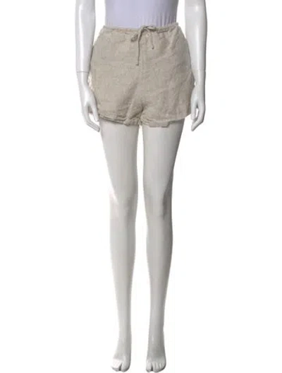 Pre-owned Reformation Linen Mini Shorts In Neutral